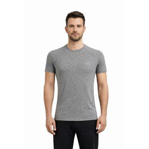 Gianfranco Ferre GALLONE GG Grey and Navy Blue Sheer Cotton Blend Mens T-Shirt